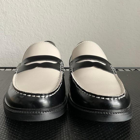Aldo Buckley Mens Black White Leather Penny Loafers Pillow Walk Flex Size 7.5 main image 8